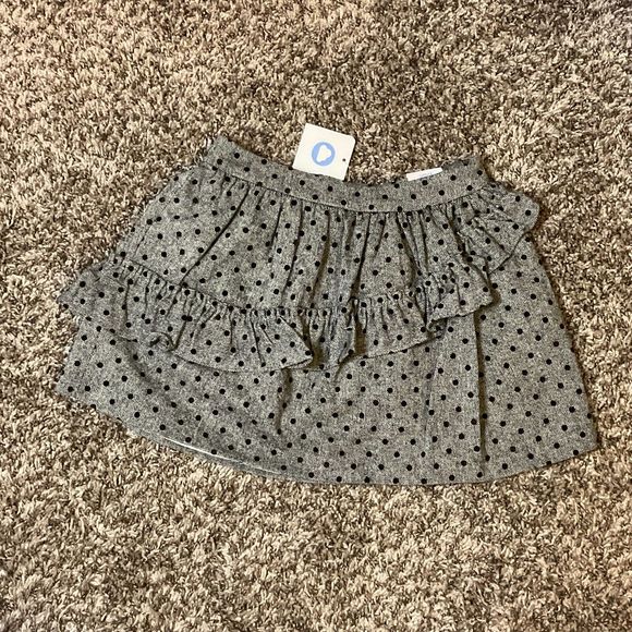 Mayoral Pretty Girls Black Gray Wool Blend Skirt‎ Adjustable Waist Size 8 NWT - Picture 1 of 4